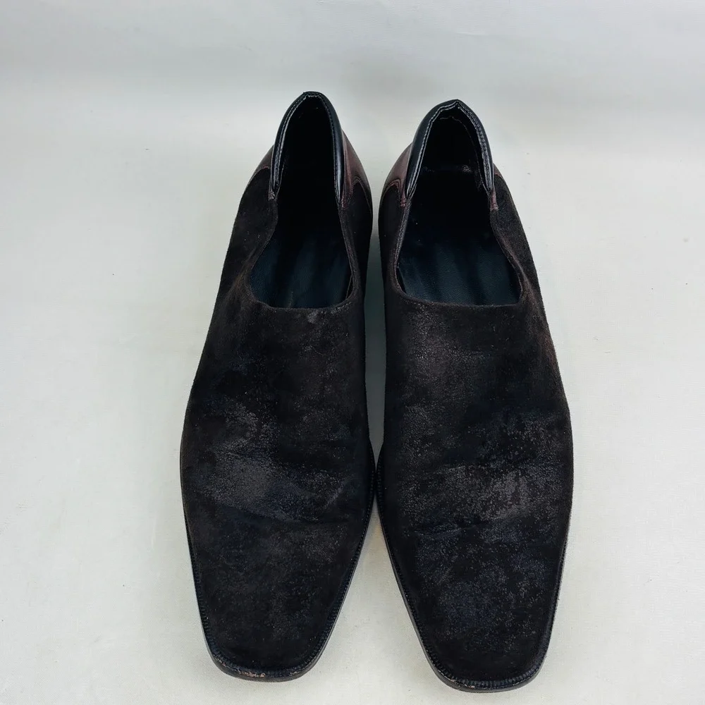 Donald Pliner Rex Loafer Mens 10.5 M Brown Suede Leather Slip On Loafers Italy